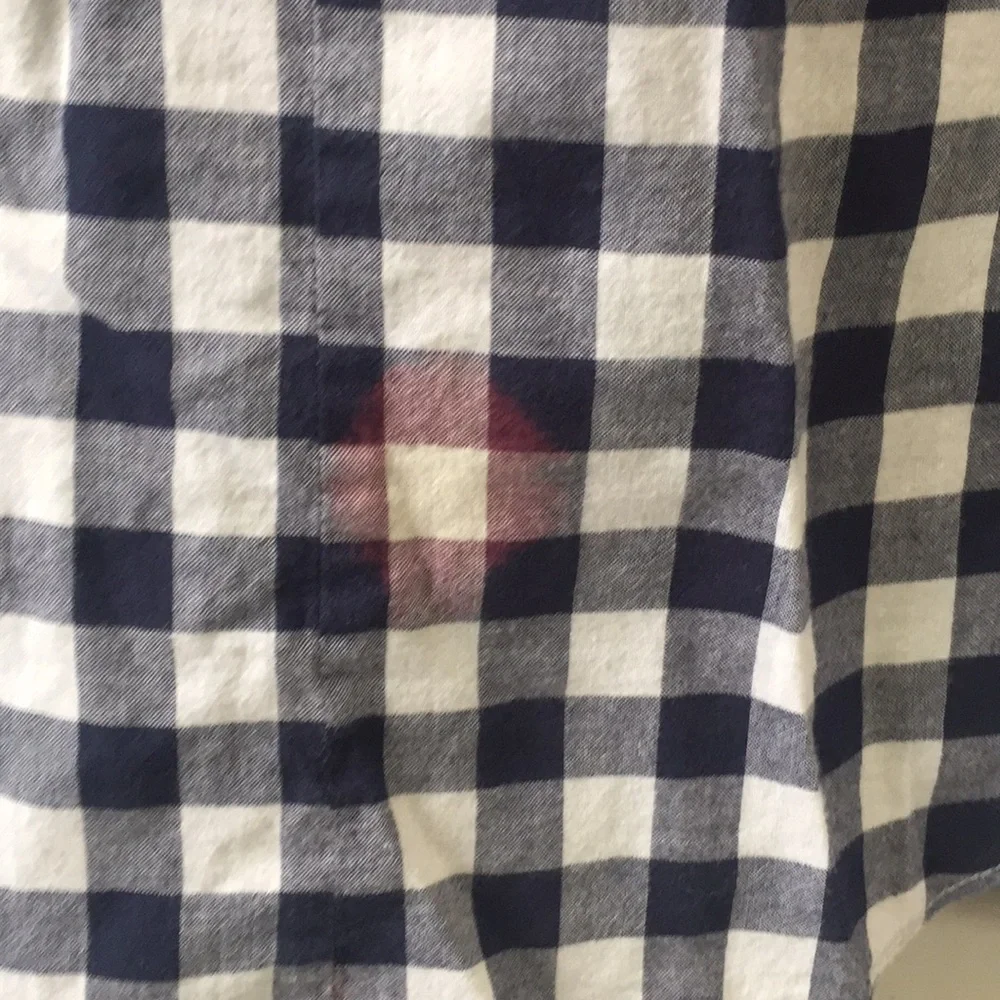 J. Crew The Perfect Shirt in navy gingham EUC